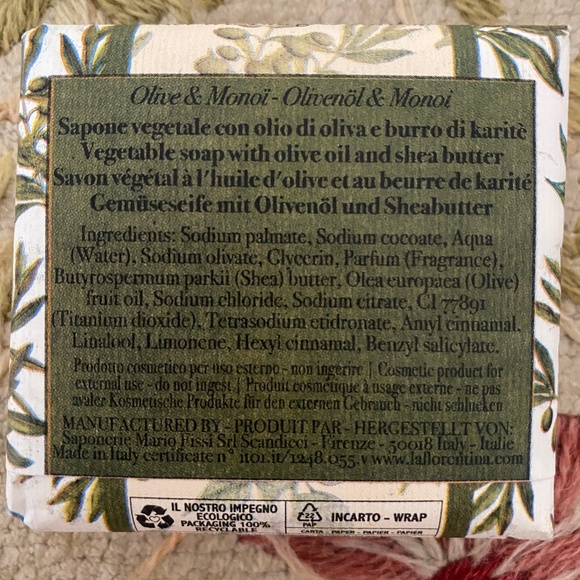 La Florentina I Olive Oil & Monoi I Paper Wrapped Soap - Picture 3 of 15